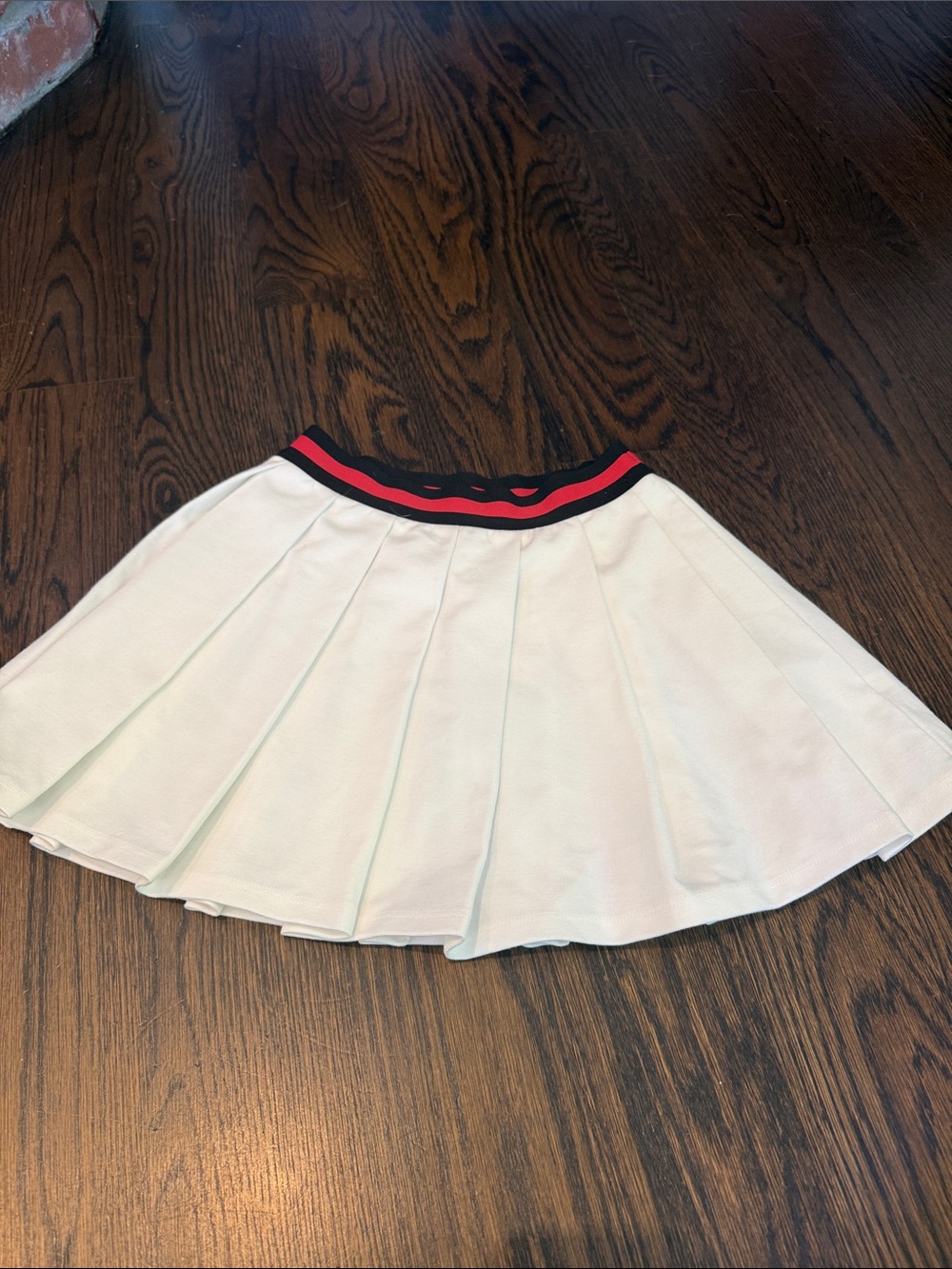 art class Pleated Skirt with Black and Red Waistband